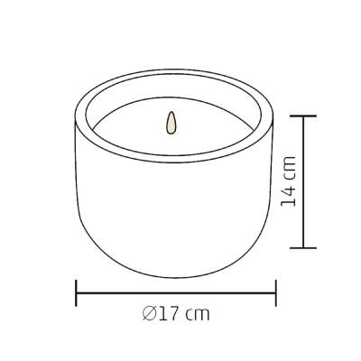 LED-es kő-mécses, 1 LED, Ø17x16 cm - CDL 17